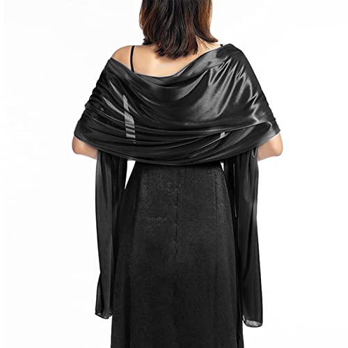Ralcosuss Women’s Satin Silk Shawl and Wrap for Evening Party Dresses Bridal Bridesmaid Wedding Shawl Shoulder Cover Up - Image 1