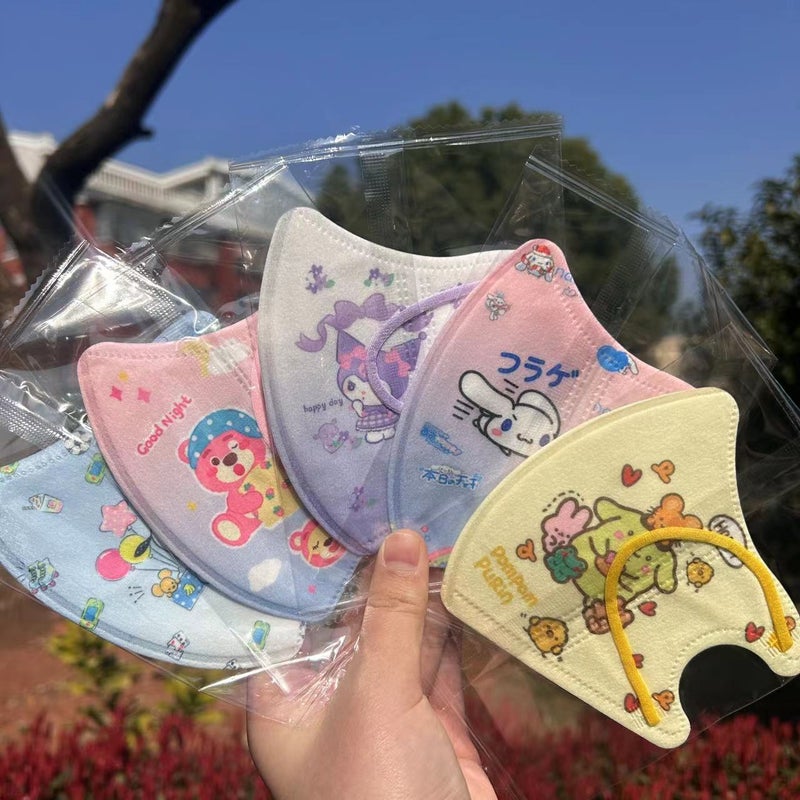 Children'S Independent Jade Dog Cartoon Fashion Mask Four-Layer Disposable 3D Student Mask - Image 2