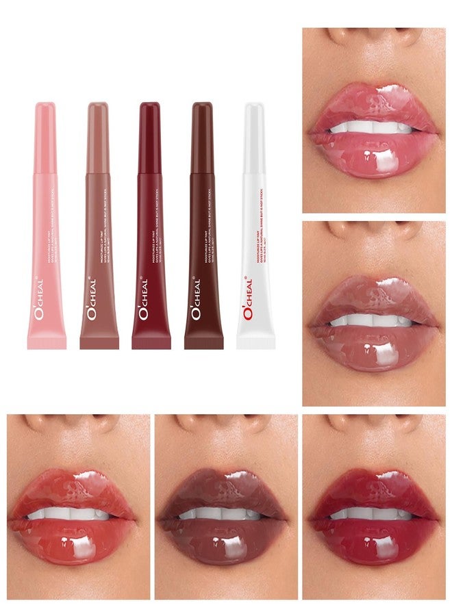 KTouler 5Pcs Peptide Hydrating Lip Gloss Set,Lip Plumping Glossy Lip Balm,Instant Shine Natural Jelly Lip Gloss for Women - Image 3