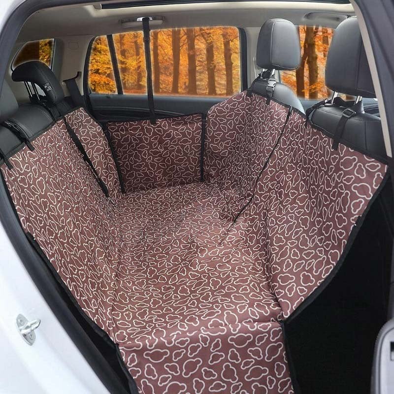 Generic Cross-border hot selling pet car mat car rear double-seat car mat 600D Oxford cloth dog car mat in stock Coffee clouds