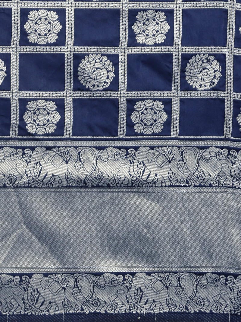 LACOSSI Pure Fancy Kanjivaram Jacquard Silk Saree Banarasi Saree Rich Pallu Design Woven Jacquard Trendy Special Occassion Wear With Unstitched Blouse Piece Jacquard pure SARI (A-PATOLA12004) - Image 3