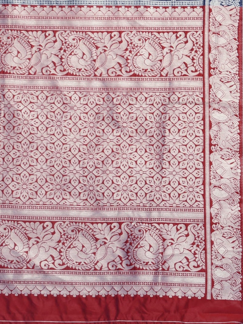 LACOSSI Pure Fancy Kanjivaram Jacquard Silk Saree Banarasi Saree Rich Pallu Design Woven Jacquard Trendy Special Occassion Wear With Unstitched Blouse Piece Jacquard pure SARI (A-PATOLA12004) - Image 4