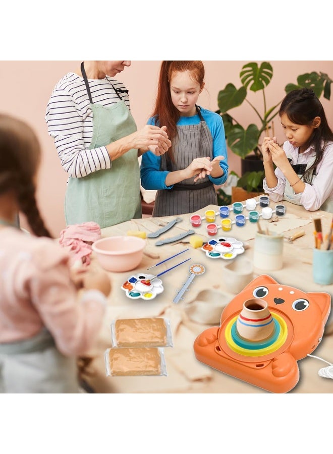 Pottery Wheel for Kids – Complete Pottery Kit & Tools for Beginners – Arts & Crafts Set for Kids Ages 6-12 – Includes 2 Packs of Air Dry Clay – Fun Creative Activity for Boys & Girls – Ideal Birthday or Christmas Gift - Image 4