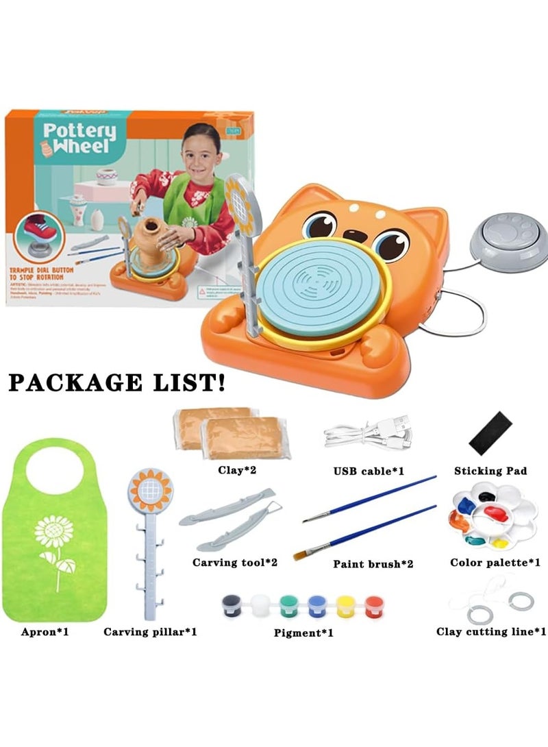 Pottery Wheel for Kids – Complete Pottery Kit & Tools for Beginners – Arts & Crafts Set for Kids Ages 6-12 – Includes 2 Packs of Air Dry Clay – Fun Creative Activity for Boys & Girls – Ideal Birthday or Christmas Gift - Image 2