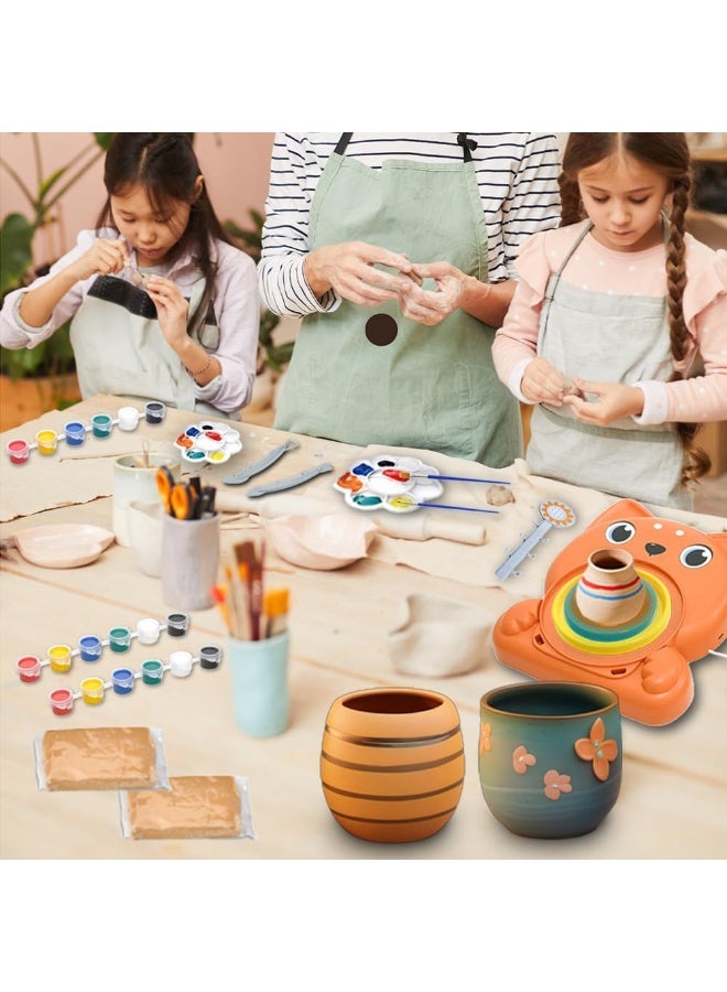 Pottery Wheel for Kids – Complete Pottery Kit & Tools for Beginners – Arts & Crafts Set for Kids Ages 6-12 – Includes 2 Packs of Air Dry Clay – Fun Creative Activity for Boys & Girls – Ideal Birthday or Christmas Gift - Image 5