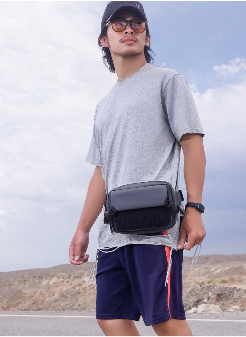 SUPER 5 FXB00752 Fashion Casual Multipocket Shoulder Crossbody Waist Waterproof Bag - Grey  - Image 3