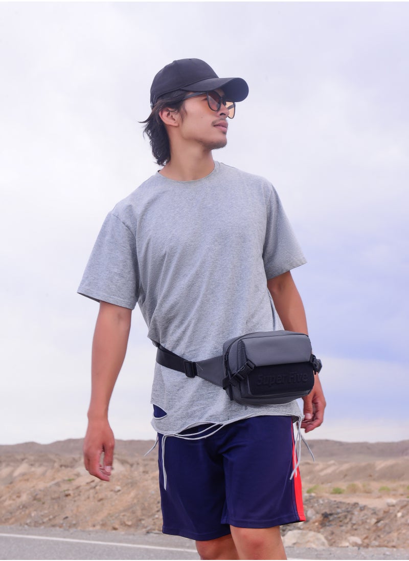 SUPER 5 FXB00752 Fashion Casual Multipocket Shoulder Crossbody Waist Waterproof Bag - Grey  - Image 4