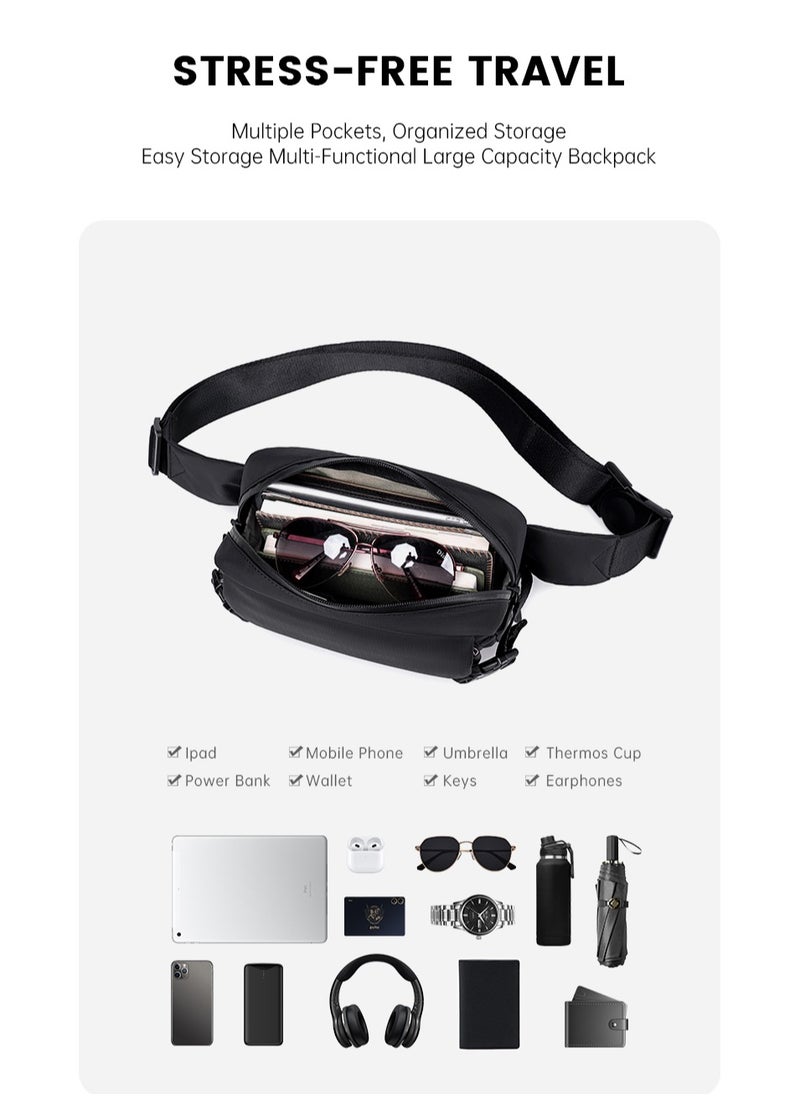 SUPER 5 FXB00752 Fashion Casual Multipocket Shoulder Crossbody Waist Waterproof Bag - Grey  - Image 5