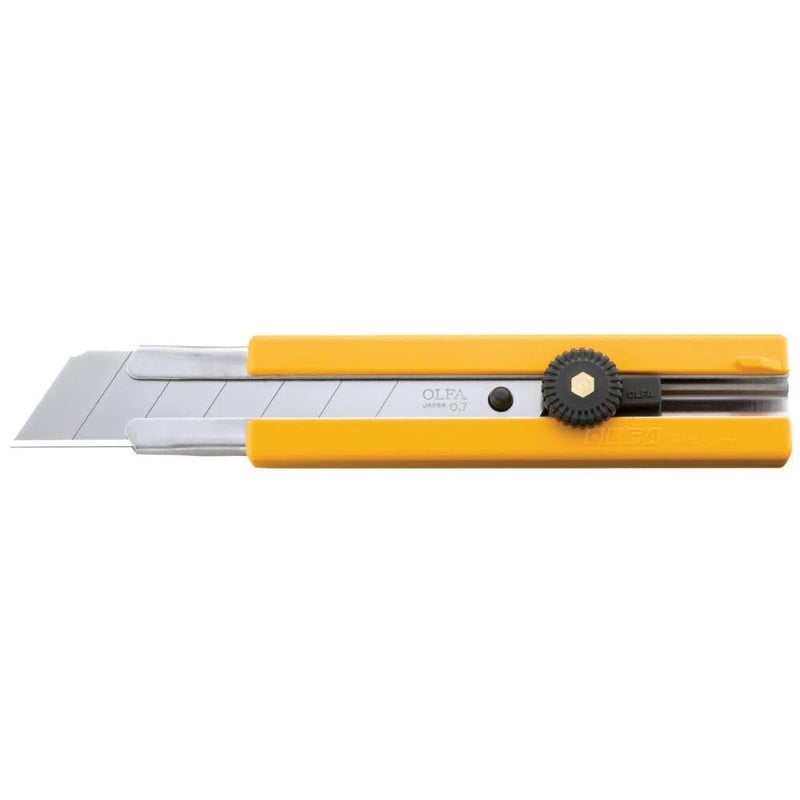 OLFA 25mm Extra Heavy-Duty Utility Knife (H-1) - Multi-Purpose Custom Cutting Depth Utility Knife w/Anti Slip Grip & Snap-Off Blade, Replacement Blades: Any OLFA 25mm Blade - Image 5