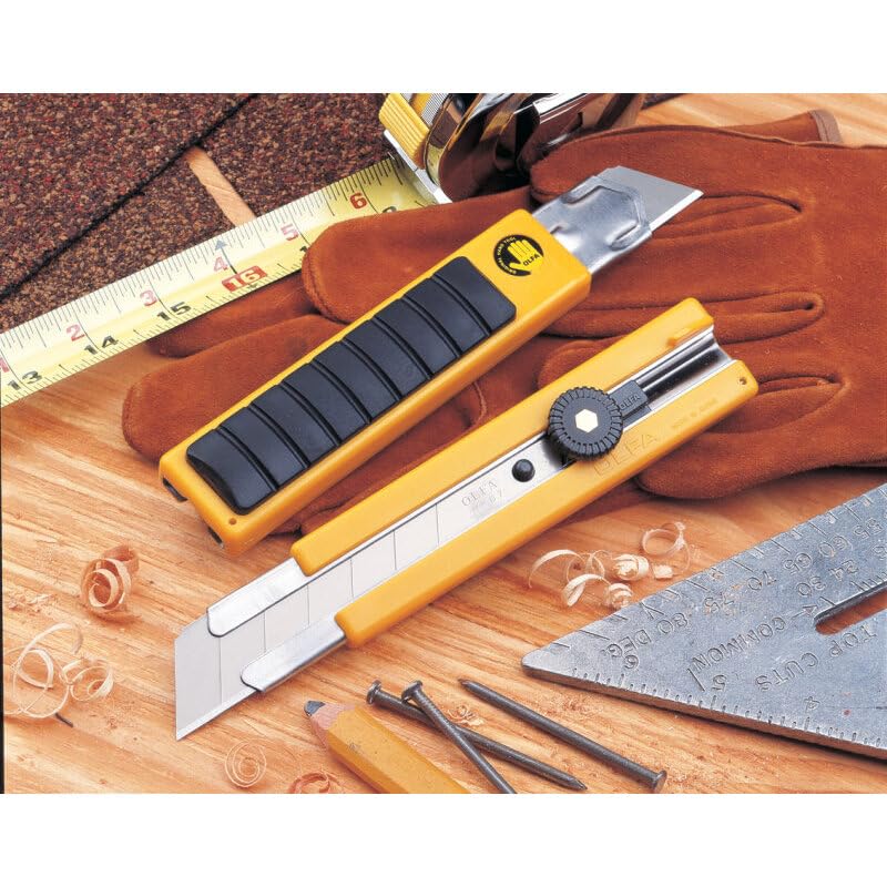 OLFA 25mm Extra Heavy-Duty Utility Knife (H-1) - Multi-Purpose Custom Cutting Depth Utility Knife w/Anti Slip Grip & Snap-Off Blade, Replacement Blades: Any OLFA 25mm Blade - Image 3