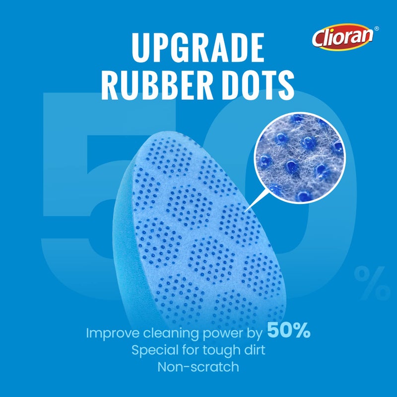 Clioran Scrub Dots Dishwand Refills Sponge Heads, Dish Wand Refill Scrubber Replacement Head, Non Scratch Brush Soap Filled Dispensing Handle, Heavy Duty Dishwashing Pads Dispenser Dishwasher Cleaning Tool - Image 2