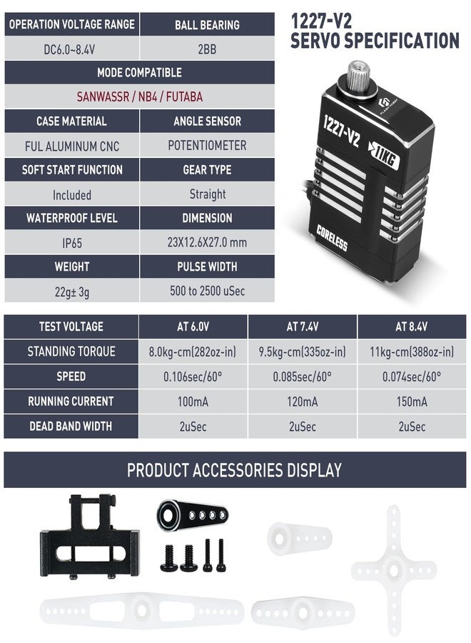 FLASH HOBBY 11KG High Torque Servo RC Micro Servo Compatible with Sanwa SSR, NB4 and Futaba for 1/24 Scale RC Crawler, RC Car & Truck - Image 4