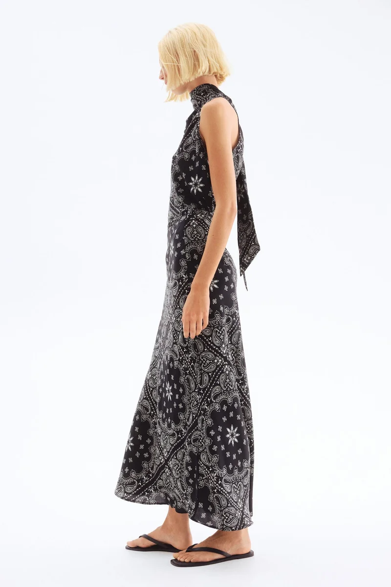 H&M Long satin skirt