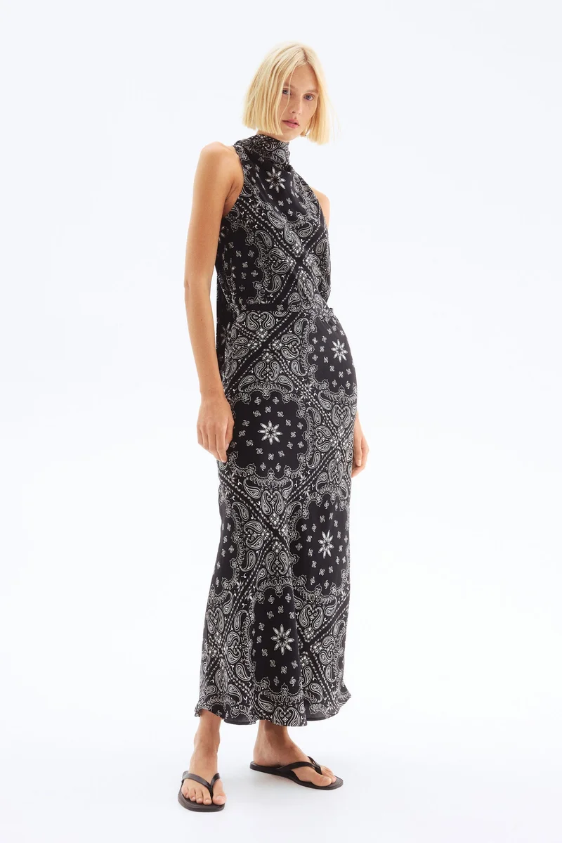 H&M Long satin skirt