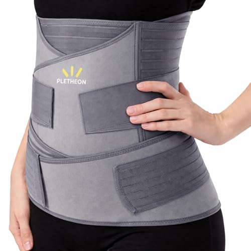 PLETHEON 3 In 1 Postpartum Belly Band Post Pregnancy Abdominal Belt For Women After Birth Belly/Waist/Pelvis Wrap Postnatal Shapewear, (Fit from 30 Inch to 46 Inches of waist) (Gray) - Image 1