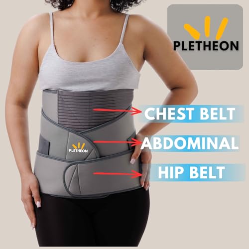 PLETHEON 3 In 1 Postpartum Belly Band Post Pregnancy Abdominal Belt For Women After Birth Belly/Waist/Pelvis Wrap Postnatal Shapewear, (Fit from 30 Inch to 46 Inches of waist) (Gray) - Image 2