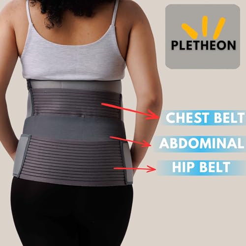 PLETHEON 3 In 1 Postpartum Belly Band Post Pregnancy Abdominal Belt For Women After Birth Belly/Waist/Pelvis Wrap Postnatal Shapewear, (Fit from 30 Inch to 46 Inches of waist) (Gray) - Image 3