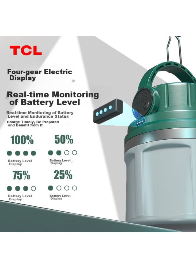TCL Tcl Camping Light, Solar Rechargeable Lamp, Outdoor Tent Site Light, Emergency Power Outage Home Lighting Bulb, Tcy05b  - Image 5
