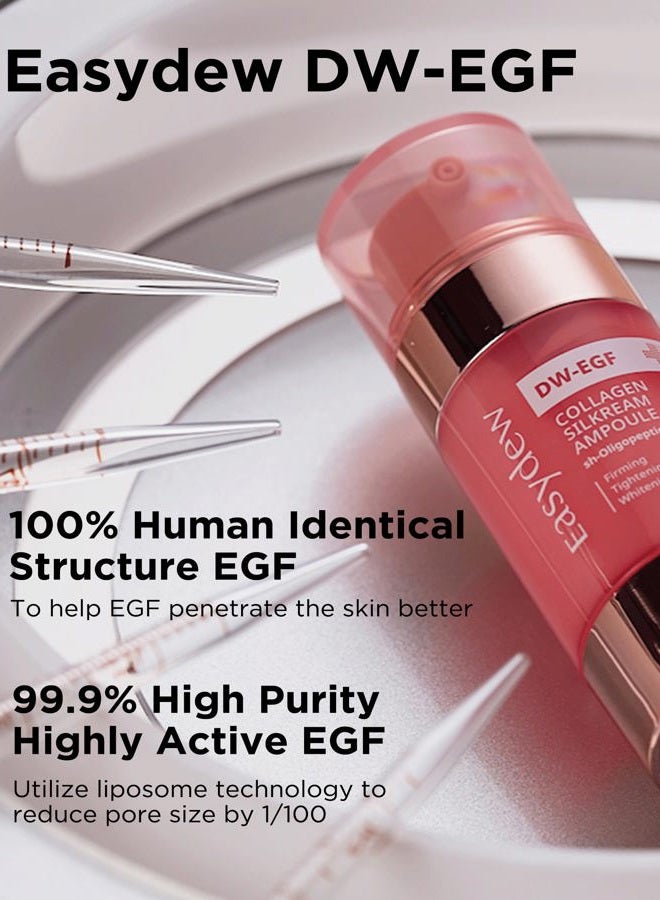 Easydew EGF 55% Collagen Silkream Ampoule- Korean Facial Serum for Firmness & Elasticity with Peptides, Amino Acids - Day & Night Anti Aging Silky Smooth Skincare, 1.86oz. - Image 4