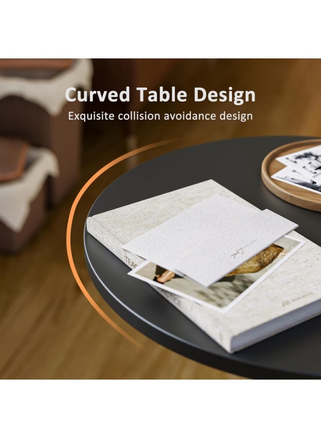 rayze Nordic Style Simple C Shaped Coffee Table Sofa Side Round Table End Table For Home Living Room Bedroom Study Room Office - Image 3