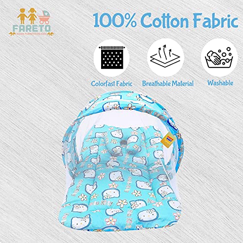 Infantbond Combo of Baby Mattress with Net | Sleeping Bag | 4 Pcs Bedding Set | 4 Waterproof Sheets(0-6 Months)(PID Kitty) (Blue) - Image 3