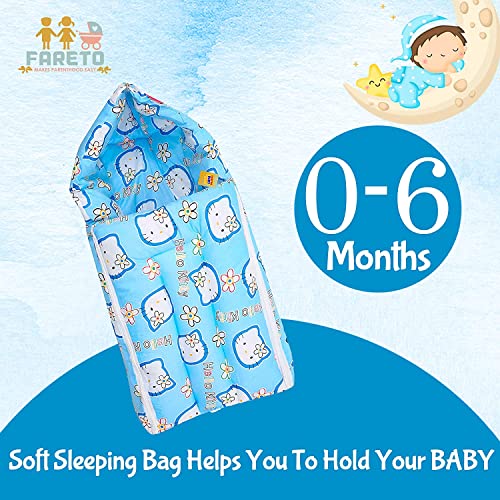 Infantbond Combo of Baby Mattress with Net | Sleeping Bag | 4 Pcs Bedding Set | 4 Waterproof Sheets(0-6 Months)(PID Kitty) (Blue) - Image 4
