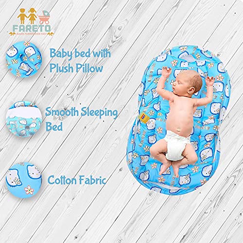 Infantbond Combo of Baby Mattress with Net | Sleeping Bag | 4 Pcs Bedding Set | 4 Waterproof Sheets(0-6 Months)(PID Kitty) (Blue) - Image 5