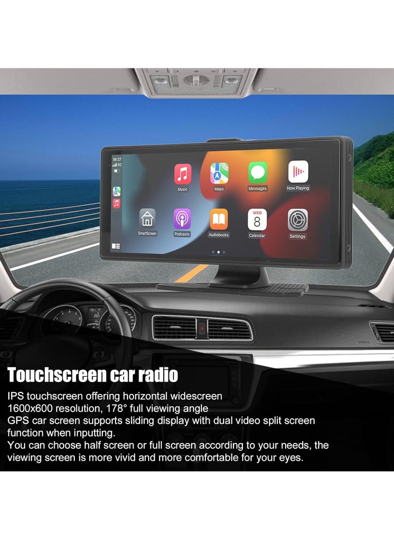 Generic - Wireless 10.26-Inch Car Stereo with Apple CarPlay, AHD 1080p Backup Camera, Voice Control, Touchscreen Display Car Radio, Multimedia Player, Navigation System for All Vehicles - Image 1