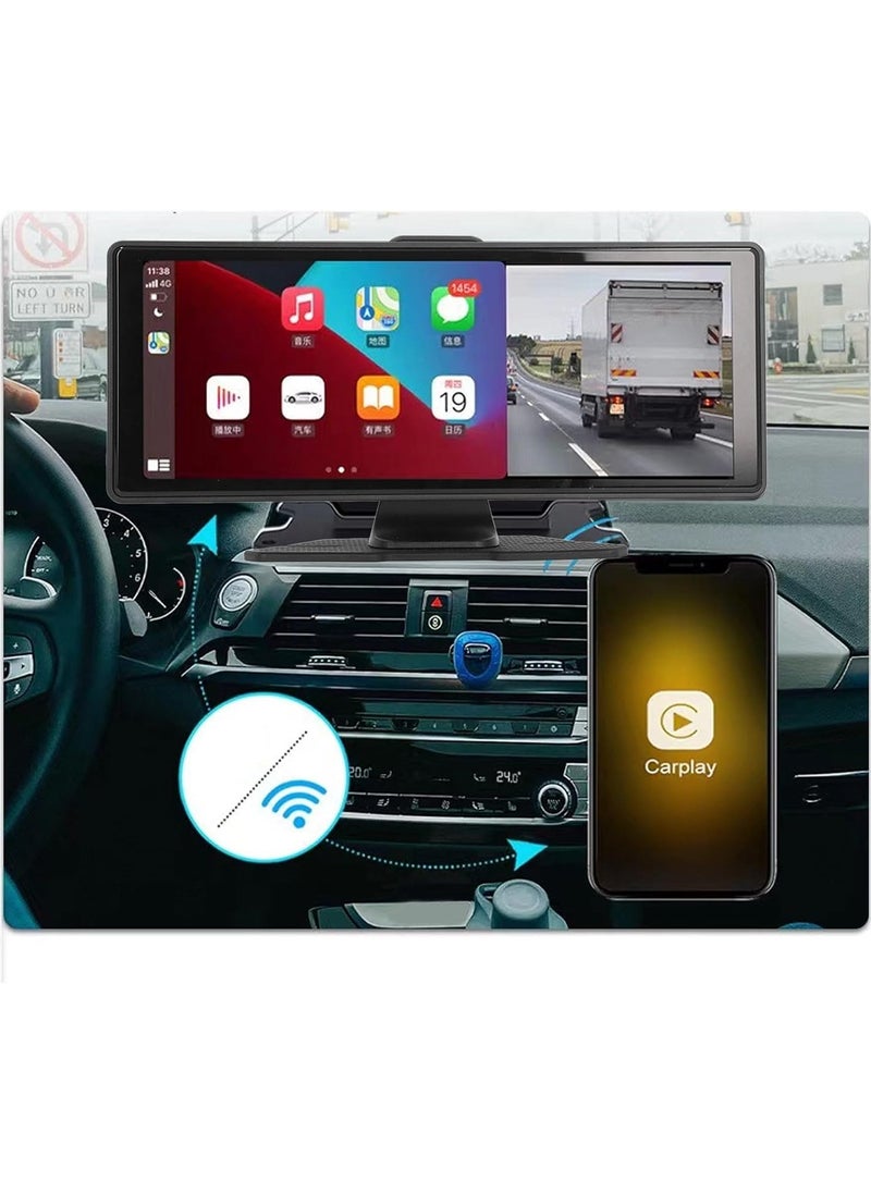 Generic - Wireless 10.26-Inch Car Stereo with Apple CarPlay, AHD 1080p Backup Camera, Voice Control, Touchscreen Display Car Radio, Multimedia Player, Navigation System for All Vehicles - Image 1