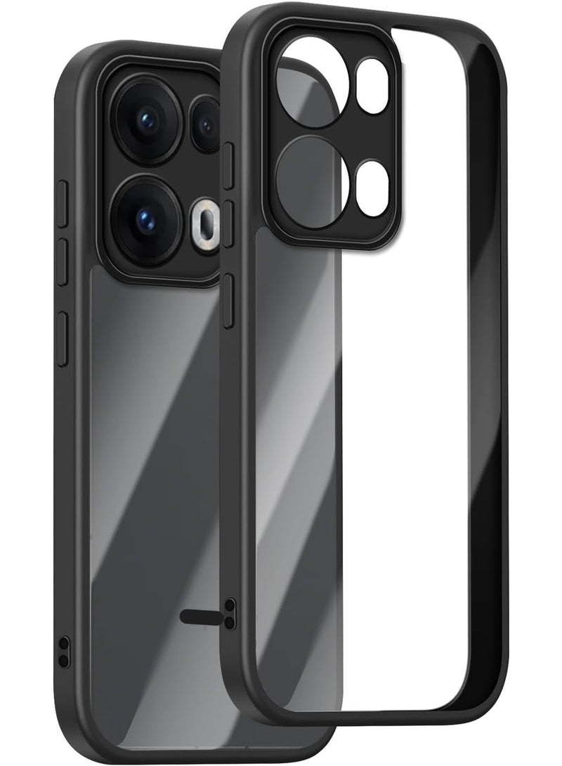 جراب هاتف أوبو رينو 13 برو، جراب هاتف فائق النحافة بتقنية الوسادة الهوائية، مقاوم للصدمات، غير لامع، غطاء خلفي واقٍ شفاف، لطيف على البشرة ومقاوم للصدمات (أسود)