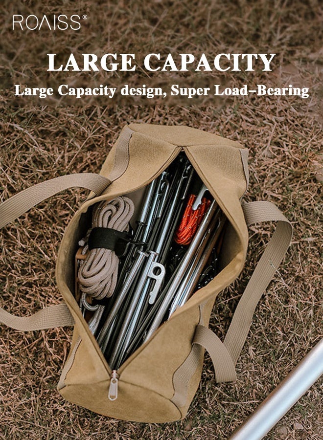 roaiss Outdoor Camping Accessories Organizer Bag Tent Wind Rope Ground Peg Tools Storage Pouch Portable Bag for Camping Cylinder Shaped Case - Image 3