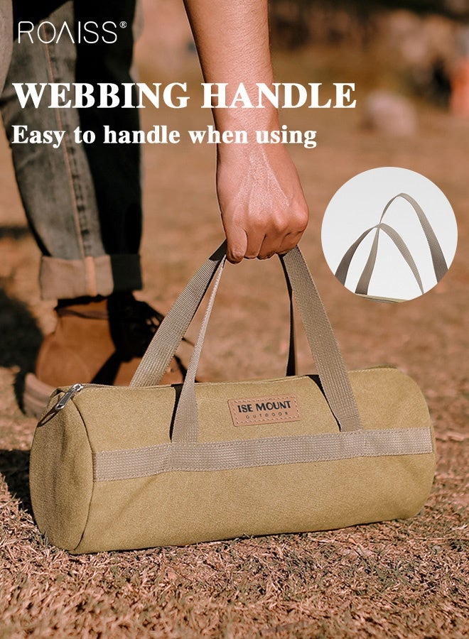 roaiss Outdoor Camping Accessories Organizer Bag Tent Wind Rope Ground Peg Tools Storage Pouch Portable Bag for Camping Cylinder Shaped Case - Image 2