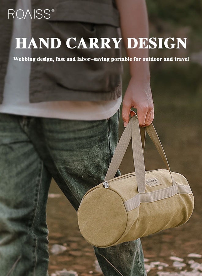 roaiss Outdoor Camping Accessories Organizer Bag Tent Wind Rope Ground Peg Tools Storage Pouch Portable Bag for Camping Cylinder Shaped Case - Image 5