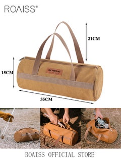 roaiss Outdoor Camping Accessories Organizer Bag Tent Wind Rope Ground Peg Tools Storage Pouch Portable Bag for Camping Cylinder Shaped Case  - Image 4