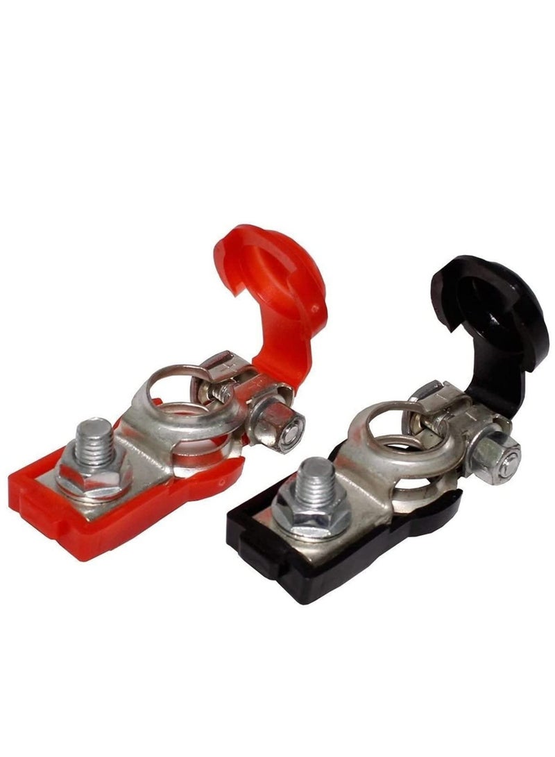 SYOSI Car Battery Cable Terminal Clamps Connectors Top Post for Truck Red and Black Joint Protection Cover Applicated, Van, and More - Image 1