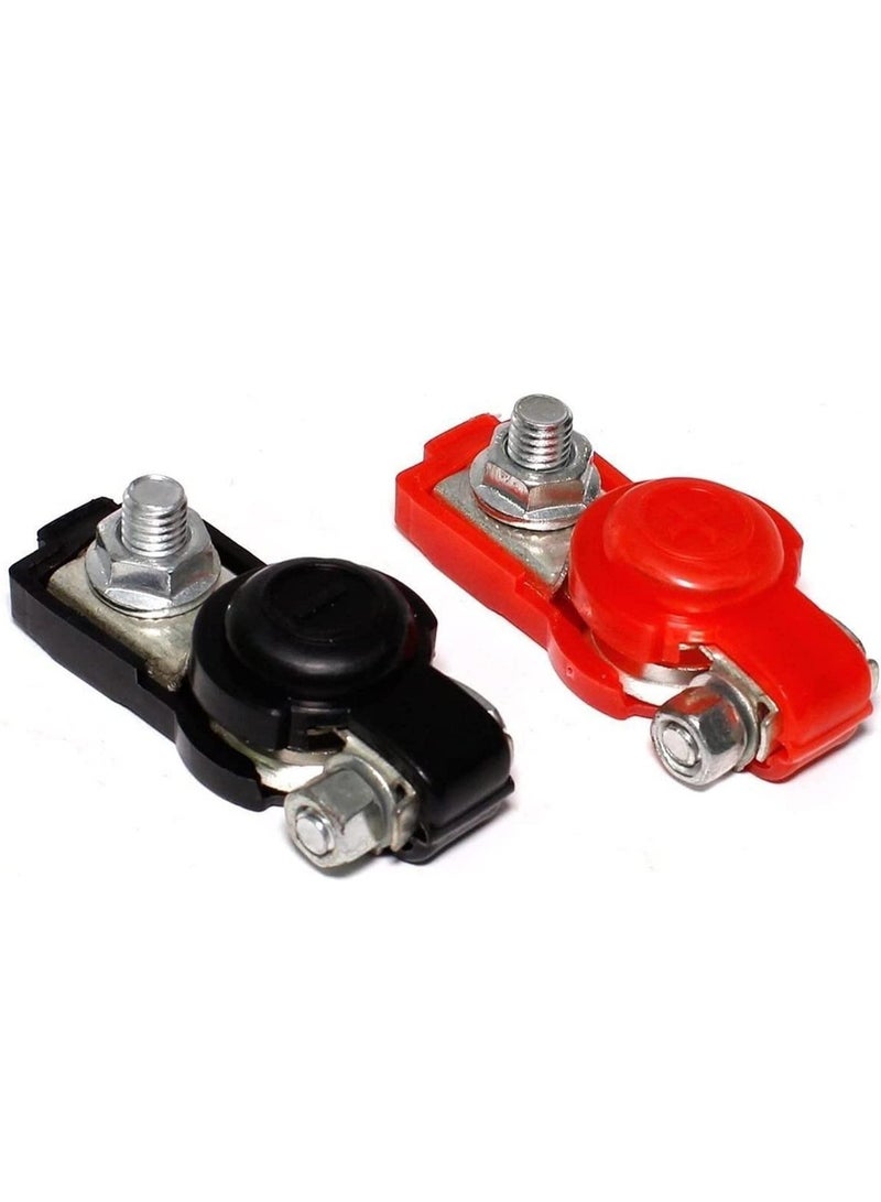 SYOSI Car Battery Cable Terminal Clamps Connectors Top Post for Truck Red and Black Joint Protection Cover Applicated, Van, and More - Image 2