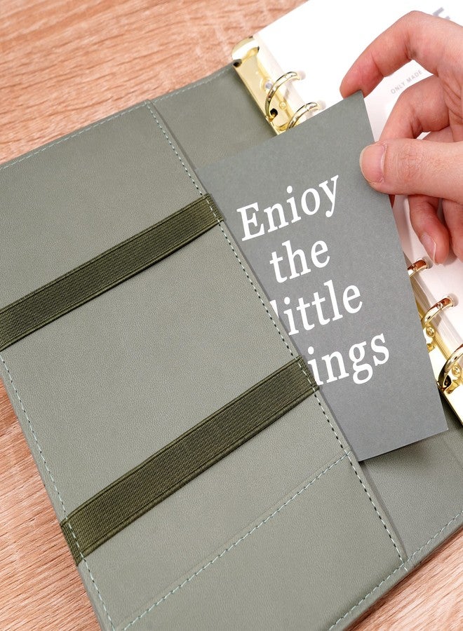 CAGIE A5 6 Ring Binder Refillable Notebook Spiral bound Leather Journal for Business Planner Personal Organizer Refillable notebooks for work, Dark Green - Image 5