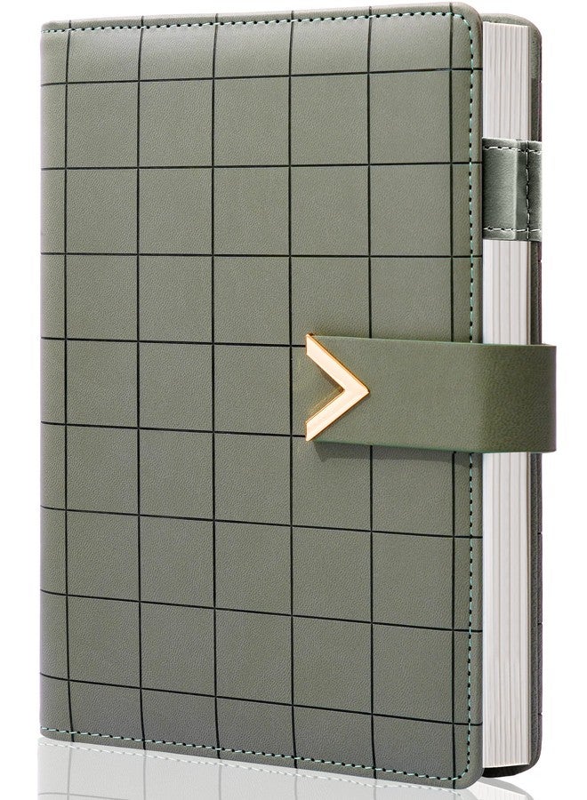 CAGIE A5 6 Ring Binder Refillable Notebook Spiral bound Leather Journal for Business Planner Personal Organizer Refillable notebooks for work, Dark Green - Image 1
