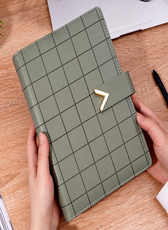 CAGIE A5 6 Ring Binder Refillable Notebook Spiral bound Leather Journal for Business Planner Personal Organizer Refillable notebooks for work, Dark Green - Image 4