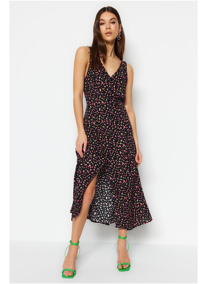 trendyol - Black V-Neck Woven Woven Dress TWOSS23EL01753 - Image 1
