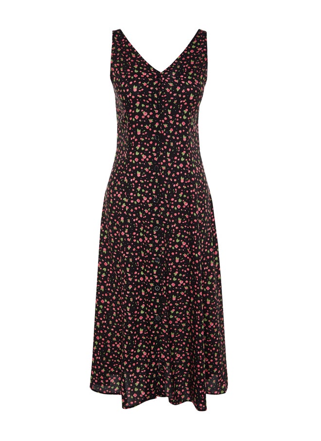 trendyol - Black V-Neck Woven Woven Dress TWOSS23EL01753 - Image 1
