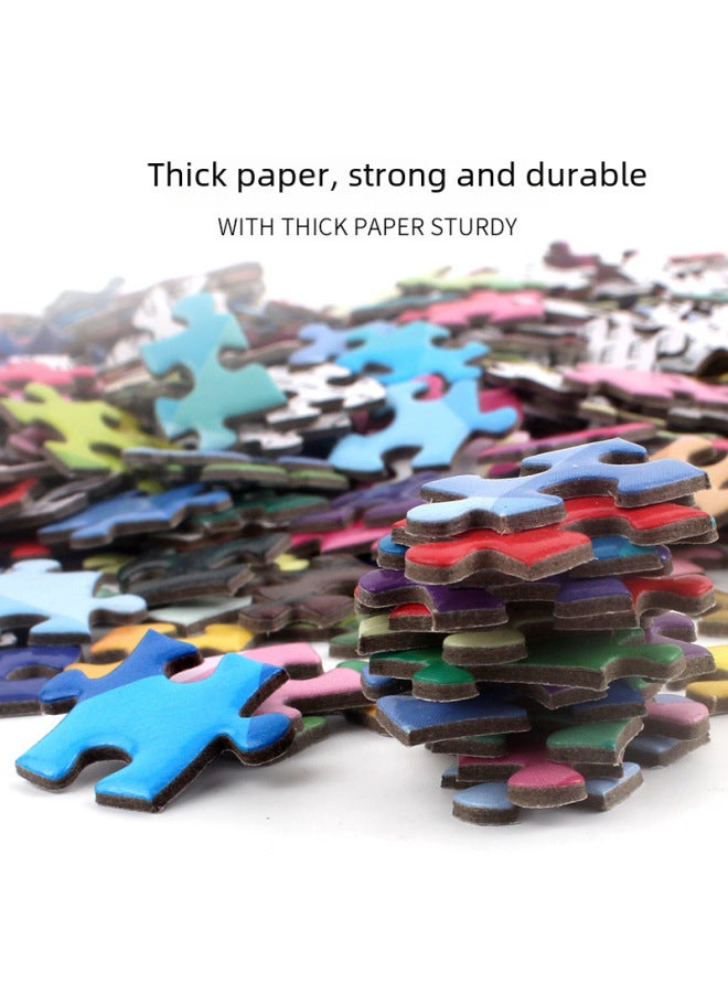 Adult 1000-piece  Round Themed Educational Stress-relief Puzzle Toy-Color:1000 Pieces Of Chameleon - Image 4