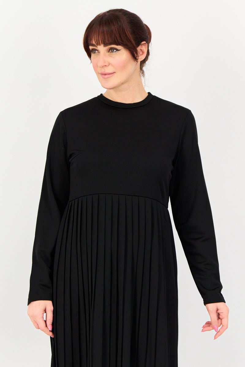 trendyol Women Pleated Maxi Dress, Black - Image 2