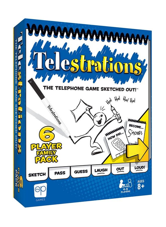 Telestrations Original 6 Player ; Family Board Game ; A Fun Family Game For Kids And Adults ; Family Game Night Just Got Better ; The Telephone Game Sketched Out
