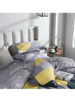 GOLDEN HOME طقم غطاء لحاف بنمط مخطط مكون من 6 قطع مقاس كينج/كوين/مفرد. تتضمن المجموعة 1 غطاء لحاف، 1 ملاءة سرير جاهزة، 4 أكياس وسائد  - Image 3