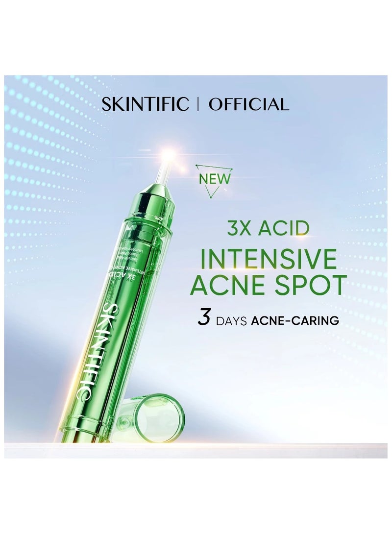 SKINTIFIC 3x Acne & Dark Spot Treatment Gel 15ml – Triple Acid Power for Rapid Pimple Relief - Image 1