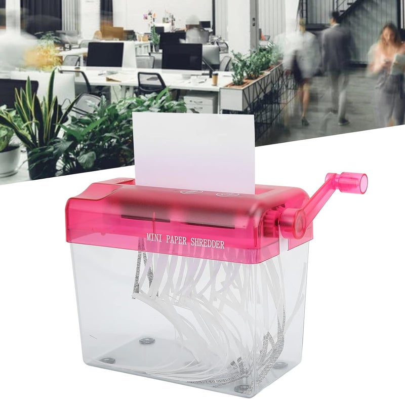 Manual Shredder, Fully Transparent Design Portable Paper Shredder Easily Cut and Shred Mini Shredder Practical and Efficient Paper Document Shredder for Office School - Image 2