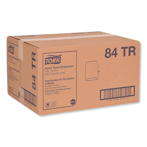 Tork Paper Towel Dispenser, Smoke, H21, Lever Auto Transfer, Push-Down Handle, High-Capacity, Translucent, 84TR - Image 3