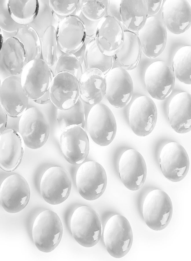 فيوتشر بلس مجموعة FUTUREPLUSX من 50 قطعة من الكرات الزجاجية المسطحة الشفافة، كرات زجاجية زخرفية شفافة للمزهريات وأحواض السمك، خرز زجاجي مزخرف للزهور، مثالية لأعمال الزينة اليدوية في أحواض السمك - Image 1