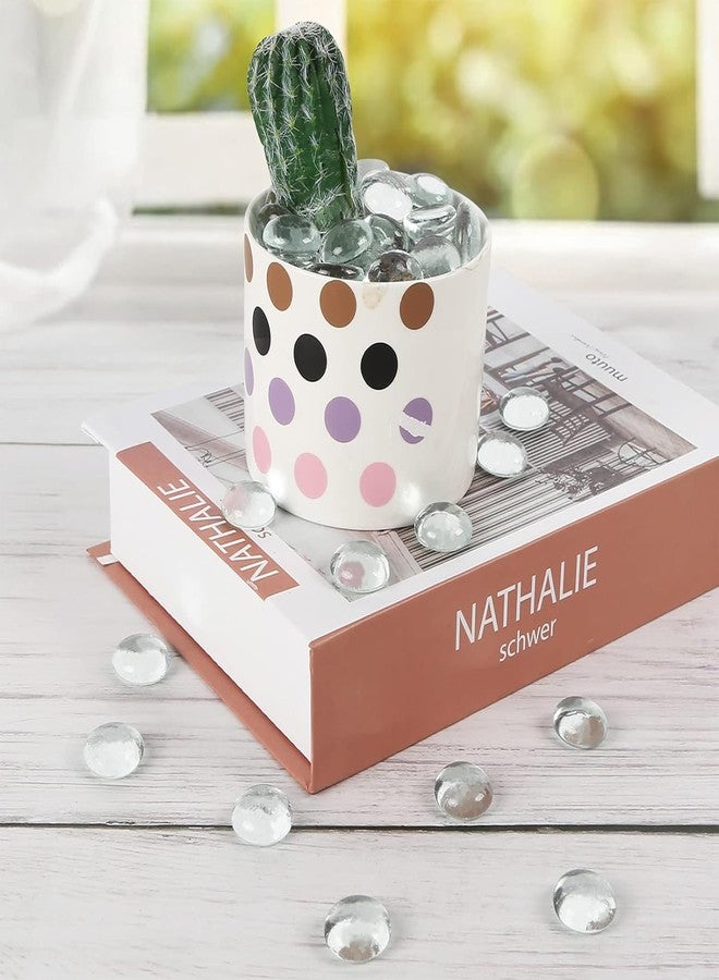 فيوتشر بلس مجموعة FUTUREPLUSX من 50 قطعة من الكرات الزجاجية المسطحة الشفافة، كرات زجاجية زخرفية شفافة للمزهريات وأحواض السمك، خرز زجاجي مزخرف للزهور، مثالية لأعمال الزينة اليدوية في أحواض السمك - Image 5